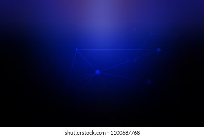 Dark BLUE vector pattern with spheres, triangles. Modern abstract colorful illustration with spheres and lines. Pattern can be used for futuristic ad, booklets.