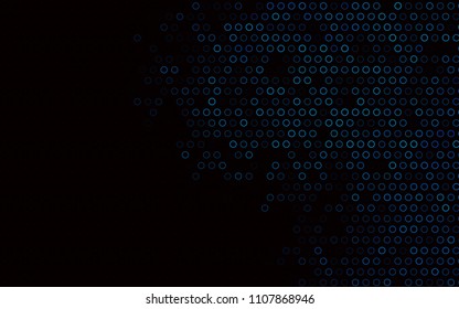 Dark BLUE vector  pattern with spheres. Blurred bubbles on abstract background with colorful gradient. New design for ad, poster, banner of your website.