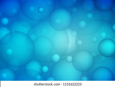 Dark BLUE vector pattern with spheres. Illustration with set of shining colorful abstract circles. The pattern can be used for beautiful websites.