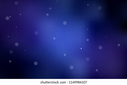 Dark BLUE vector pattern with spheres. Blurred decorative design in abstract style with bubbles. Pattern can be used for futuristic ad, booklets.