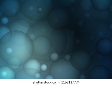Dark BLUE vector pattern with spheres. Blurred decorative design in abstract style with bubbles. Completely new template for your brand book.