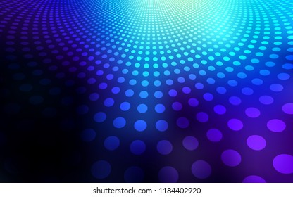 Dark BLUE vector pattern with spheres. Modern abstract illustration with colorful water drops. Pattern can be used for futuristic ad, booklets.