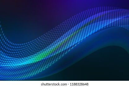 Dark BLUE vector pattern with spheres, triangles. Abstract illustration with colorful discs and triangles. New template for your brand book.