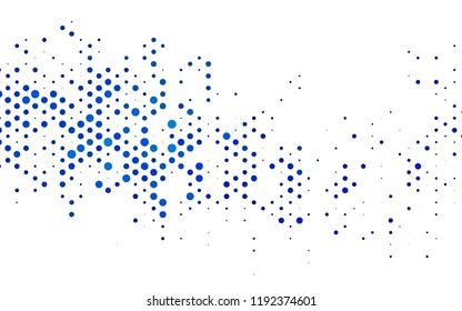 Dark BLUE vector pattern with spheres. Blurred bubbles on abstract backdrop with colorful gradient. Pattern for ads, leaflets.