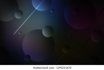 Dark BLUE vector pattern with spheres. Abstract illustration with colored bubbles in nature style. Completely new template for your brand book.