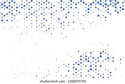 Dark BLUE vector pattern with spheres. Modern abstract illustration with colorful water drops. Design for business adverts.