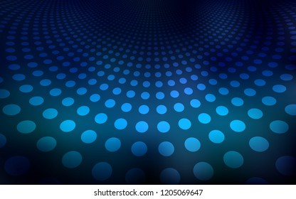 Dark BLUE vector pattern with spheres. Abstract illustration with colored bubbles in nature style. Pattern can be used for ads, leaflets.