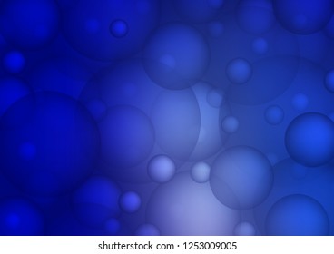 Dark BLUE vector pattern with spheres. Blurred bubbles on abstract background with colorful gradient. Beautiful design for your business natural advert.