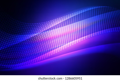 Dark BLUE vector pattern with spheres, triangles. Decorative design in abstract style with triangle structure. Trendy design for wallpaper, fabric makers.