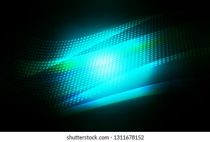 Dark BLUE vector pattern with spheres, triangles. Glitter abstract illustration with connection of triangle structure. Pattern for design of window blinds, curtains.