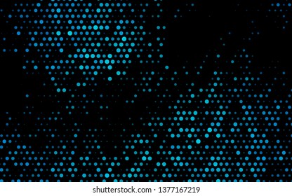 Dark BLUE vector pattern with spheres. Modern abstract illustration with colorful water drops. Design for posters, banners.