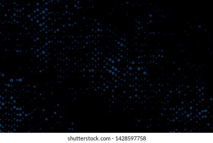 Dark BLUE vector pattern with spheres. Modern abstract illustration with colorful water drops. Design for business adverts.