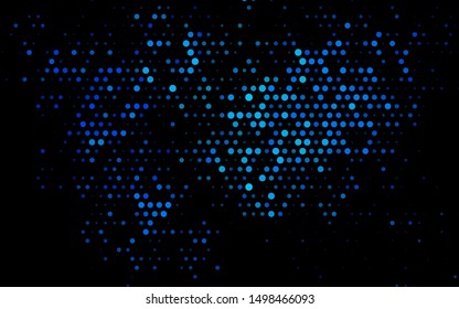 Dark BLUE vector pattern with spheres. Abstract illustration with colored bubbles in nature style. Pattern for ads, booklets.