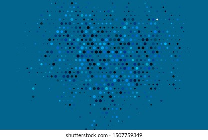 Dark BLUE vector pattern with spheres. Modern abstract illustration with colorful water drops. Template for your brand book.