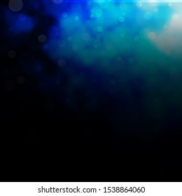 Dark BLUE vector pattern with spheres. Abstract illustration with colorful spots in nature style. Pattern for business ads.
