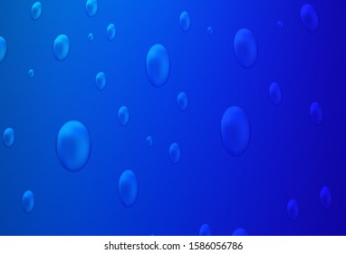 Dark BLUE vector pattern with spheres. Blurred bubbles on abstract background with colorful gradient. New design for ad, poster, banner of your website.