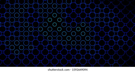 Dark BLUE vector pattern with spheres. Modern abstract illustration with colorful circle shapes. Pattern for booklets, leaflets.