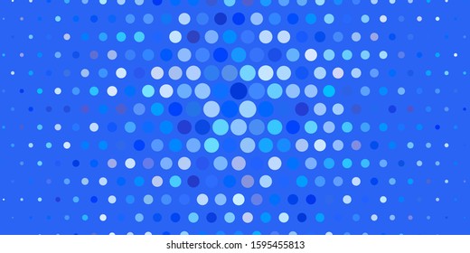 Dark BLUE vector pattern with spheres. Illustration with set of shining colorful abstract spheres. Design for posters, banners.