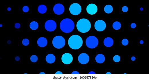 Dark BLUE vector pattern with spheres. Glitter abstract illustration with colorful drops. Pattern for websites.