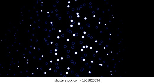 Dark BLUE vector pattern with spheres. Glitter abstract illustration with colorful drops. Pattern for booklets, leaflets.