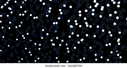 Dark BLUE vector pattern with spheres. Abstract decorative design in gradient style with bubbles. Pattern for business ads.