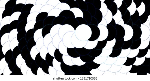 Dark BLUE vector pattern with spheres. Abstract decorative design in gradient style with bubbles. Pattern for wallpapers, curtains.
