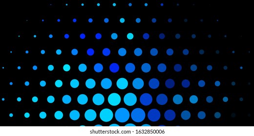 Dark BLUE vector pattern with spheres. Abstract illustration with colorful spots in nature style. Pattern for wallpapers, curtains.