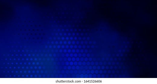 Dark BLUE vector pattern with spheres. Colorful illustration with gradient dots in nature style. Pattern for websites.