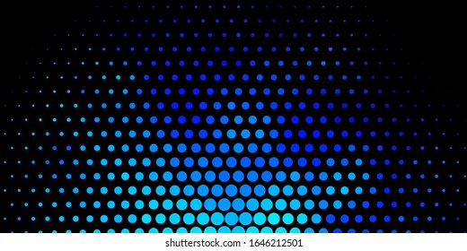 Dark BLUE vector pattern with spheres. Colorful illustration with gradient dots in nature style. Pattern for websites.