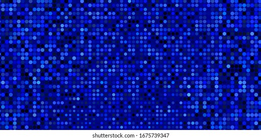 Dark BLUE vector pattern with spheres. Abstract colorful disks on simple gradient background. Design for your commercials.