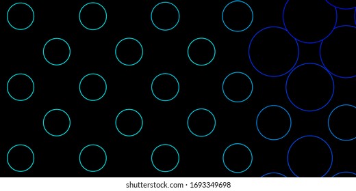 Dark BLUE vector pattern with spheres. Glitter abstract illustration with colorful drops. Pattern for booklets, leaflets.