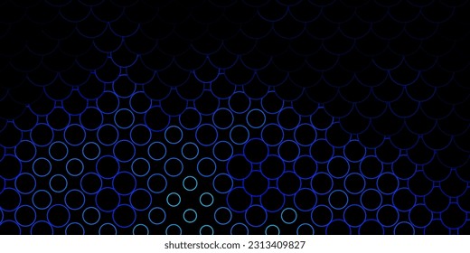 Dark BLUE vector pattern with spheres. Modern abstract illustration with colorful circle shapes. Pattern for booklets, leaflets.