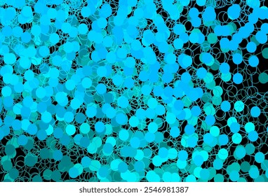Dark BLUE vector pattern with spheres. Abstract illustration with colored bubbles in nature style. Pattern for futuristic ad, booklets.