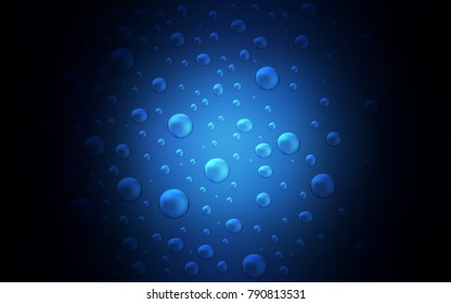 Dark BLUE vector pattern with spheres. Blurred decorative design in abstract style with bubbles. New design for ad, poster, banner of your website.