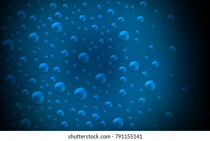 Dark BLUE vector pattern with spheres. Blurred decorative design in abstract style with bubbles. New design for ad, poster, banner of your website.