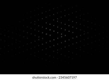 Dark BLUE vector pattern with symbol of cards. Colorful gradient with signs of hearts, spades, clubs, diamonds. Pattern for ads of parties, events in Vegas.