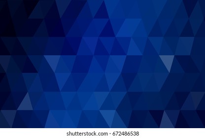 DARK BLUE vector Pattern.  triangular template. Geometric sample. Repeating routine with triangle shapes. New texture for your design. Pattern can be used for background.