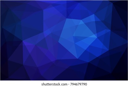 DARK BLUE vector Pattern.  triangular template. Geometric sample. Repeating routine with triangle shapes. New texture for your design. Pattern can be used for background.
