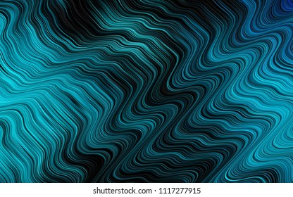 Dark BLUE vector pattern with waves. Modern gradient abstract illustration with bandy lines. The best blurred design for your business.