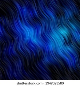 Dark BLUE vector pattern with wry lines. Colorful illustration in circular style with lines. Pattern for websites, landing pages.