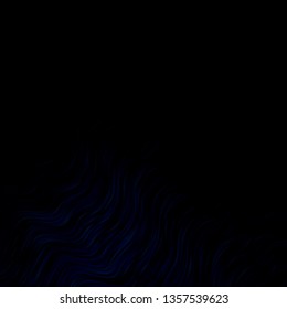 Dark BLUE vector pattern with wry lines. Colorful illustration, which consists of curves. Pattern for commercials, ads.