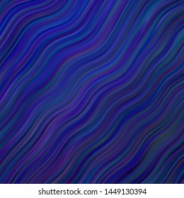 Dark BLUE vector pattern with wry lines. Brand new colorful illustration with bent lines. Best design for your ad, poster, banner.