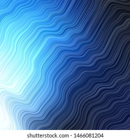 Dark BLUE vector pattern with wry lines. Colorful illustration, which consists of curves. Pattern for ads, commercials.