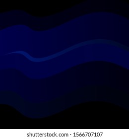 Dark BLUE vector pattern with wry lines. Colorful abstract illustration with gradient curves. Pattern for commercials, ads.