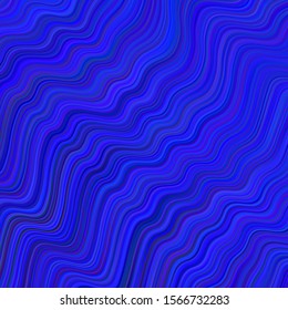Dark BLUE vector pattern with wry lines. Glitter abstract illustration with wry lines. Pattern for your business design.