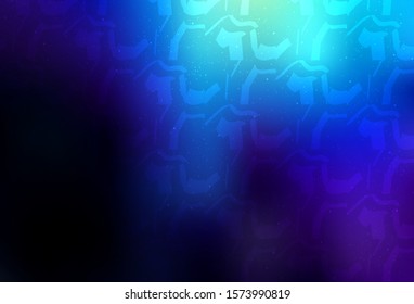 Dark BLUE vector pattern with wry lines. Shining colorful illustration in simple style. Abstract style for your business design.