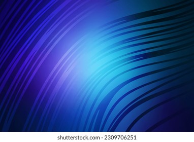 Dark BLUE vector pattern with wry lines. A completely new colorful illustration in simple style. Simple template for your design.