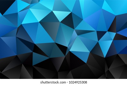Dark BLUE vector polygon abstract background. Geometric illustration in Origami style with gradient.  The completely new template can be used for your brand book.