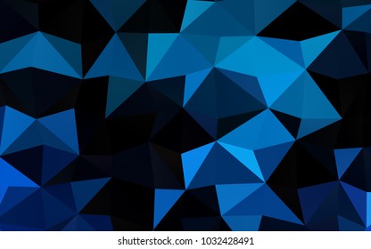 Dark BLUE vector polygon abstract template. Creative illustration in halftone style with gradient. A completely new design for your business.