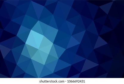 Dark BLUE vector polygon abstract backdrop. Geometric illustration in Origami style with gradient.  That pattern can be used as a part of a brand book.